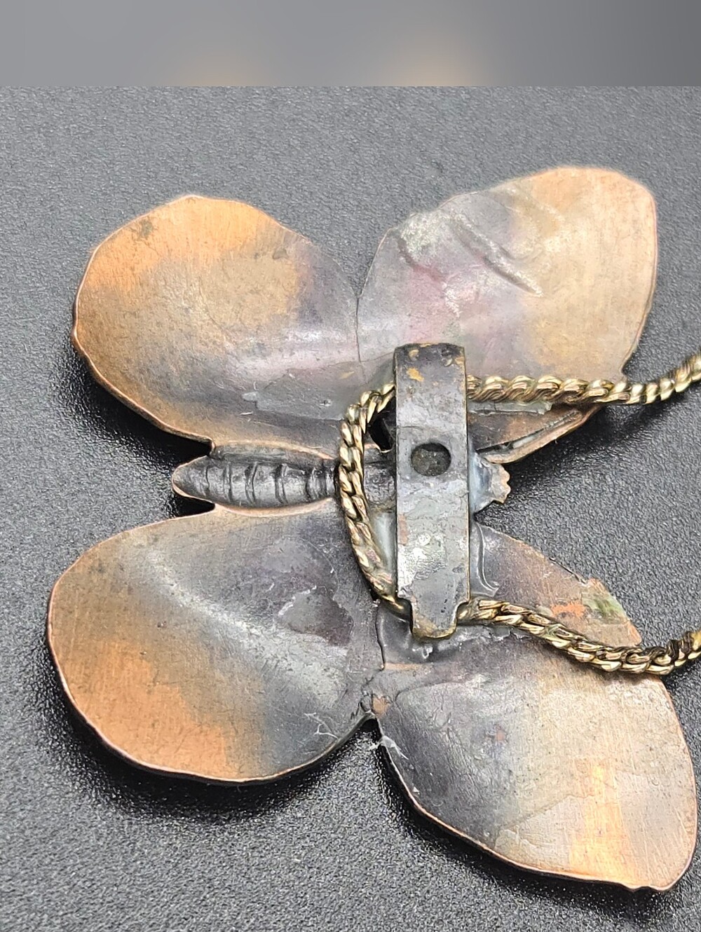 Vintage Copper Butterfly Necklace - Picture 4 of 4